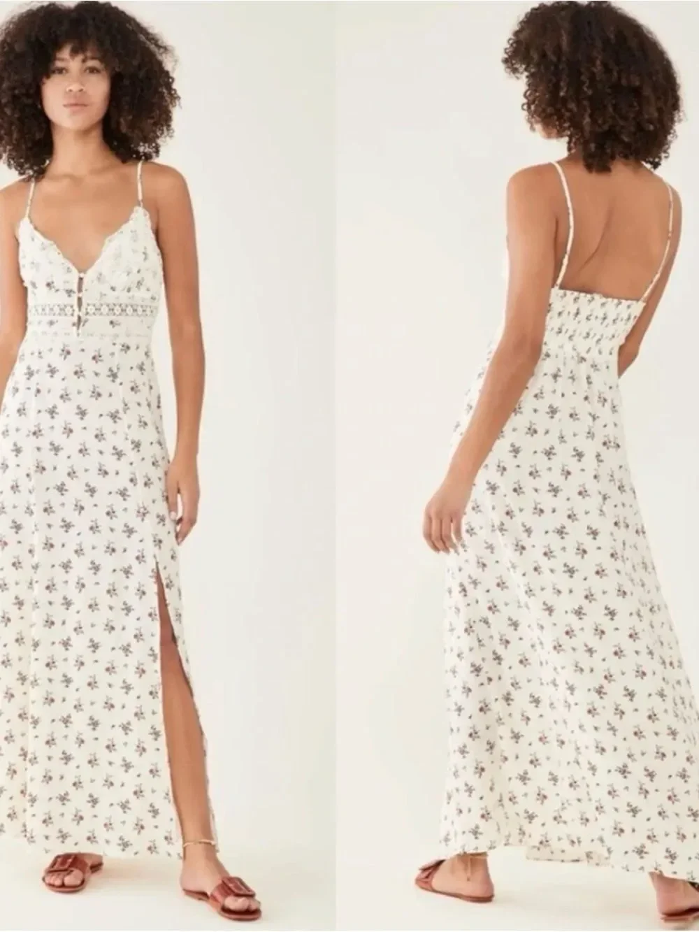 FREE PEOPLE Out and About Floral Maxi Slip Dress Size S ~ NWOT